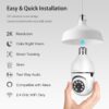 Jennov Light Bulb Security Camera - Wireless 360° Panoramic Surveillance with Motion Detection - Image 2