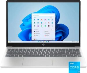 HP 15.6" Touch-Screen Laptop | Intel Core i3, 8GB RAM, 256GB SSD – Natural Silver