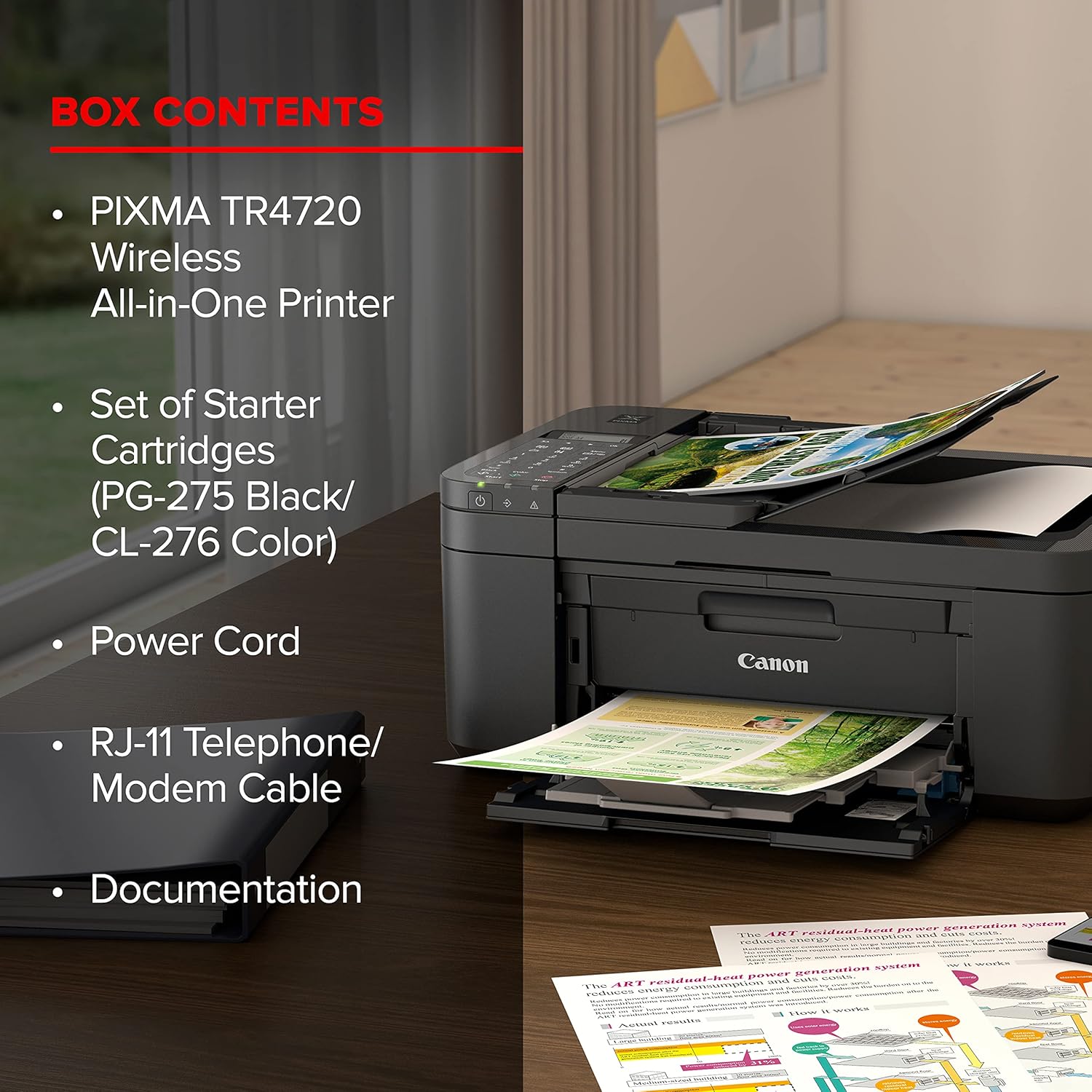 Buy Canon PIXMA TR4720 All-in-One Wireless Color Inkjet Printer, Black - Print Copy Scan Fax 4800 X 1200 Dpi Borderless Photo Printing Auto Duplex Printing 20 Sheet Adf Broag External Webcam