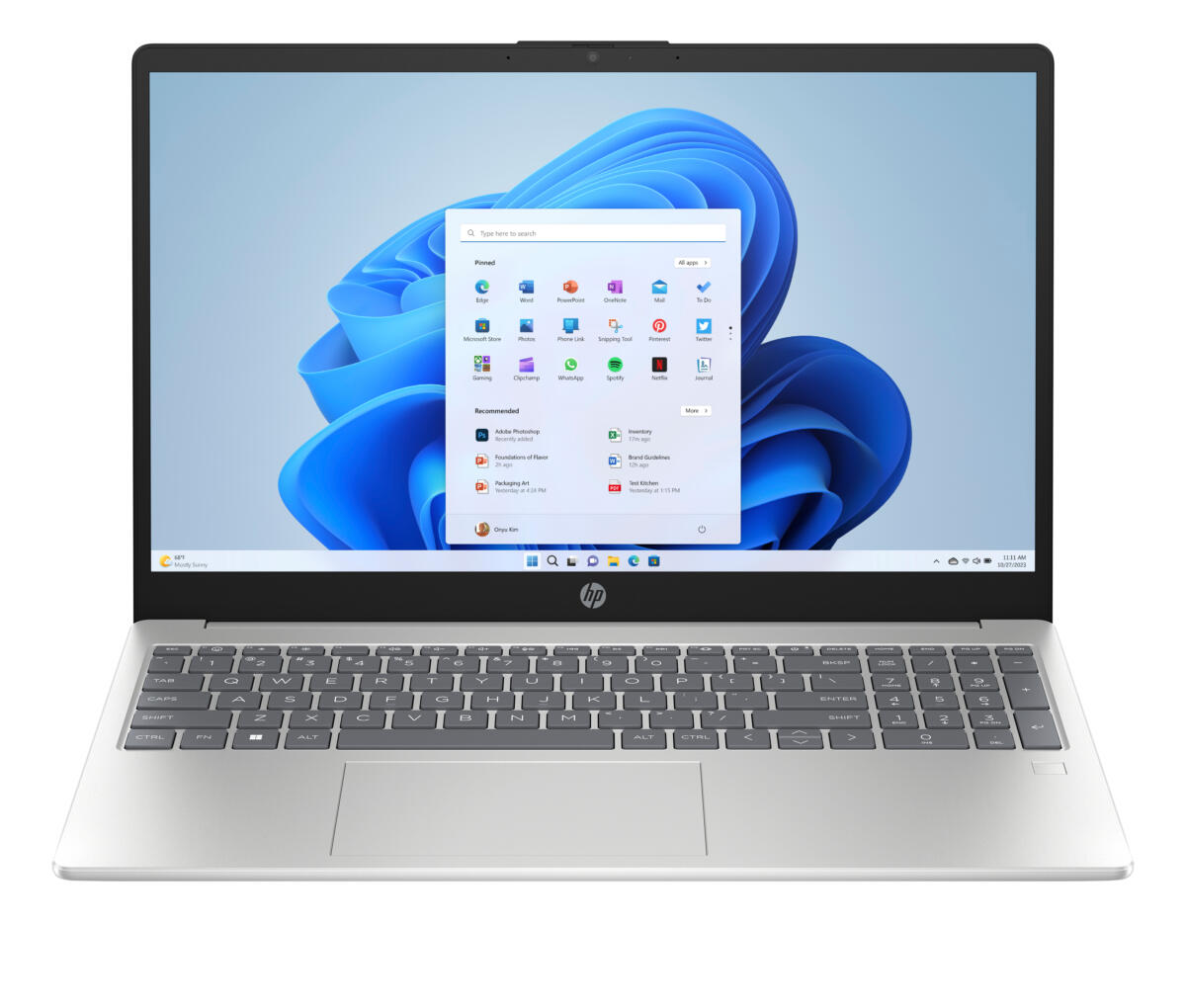 HP 15.6" Laptop – Intel Core i3-N305 8GB RAM 256GB SSD Windows 11 Home Natural Silver