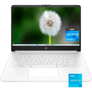 HP Stream 14” HD Laptop – Intel Celeron N4500, 4GB RAM, 64GB eMMC, Windows 11 Home in S Mode, Snowflake White